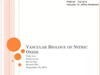 Vascular Biology of Nitric Oxide