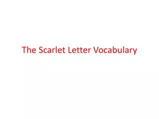 The Scarlet Letter Vocabulary