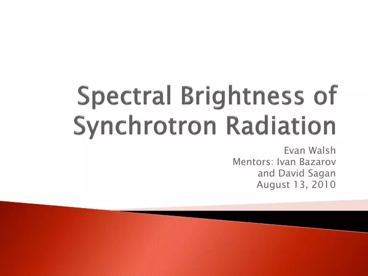 spectral brightness of synchrotron radiation