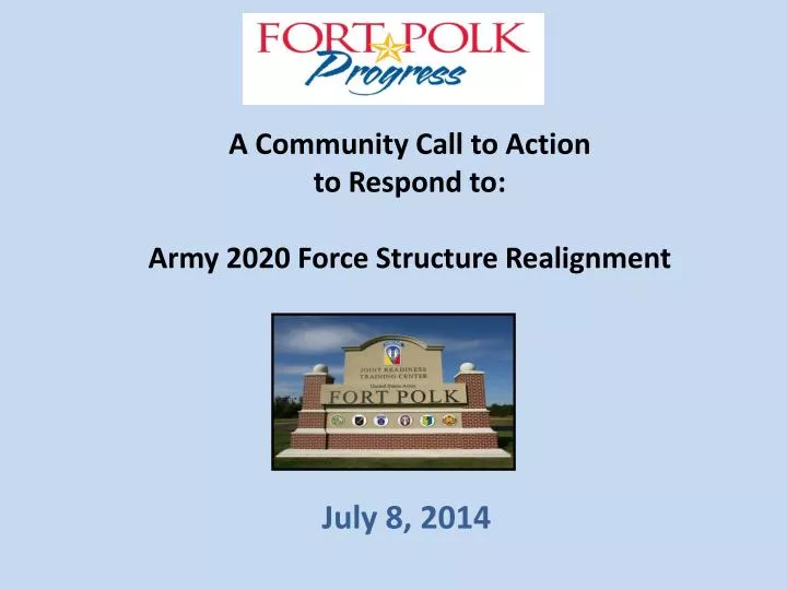 a community call to action to respond to army 2020 force structure realignment