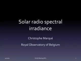 Solar radio spectral irradiance