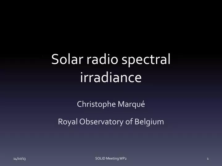 solar radio spectral irradiance