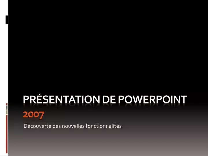 pr sentation de powerpoint 2007