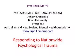 Responding to Nationwide Psychological Trauma