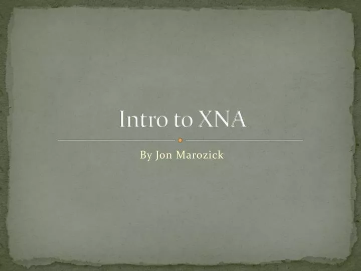 intro to xna