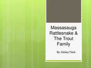 Massasauga Rattlesnake &amp; The Trout Family