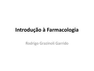 introdu o farmacologia
