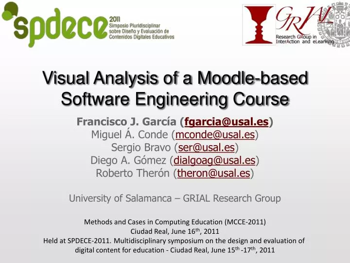 visual analysis of a moodle based software engineering course