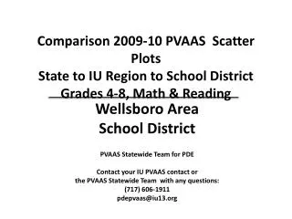 PVAAS Statewide Team for PDE Contact your IU PVAAS contact or