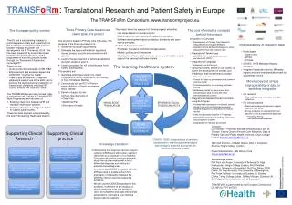 The TRANSFoRm Consortium. transformproject.eu