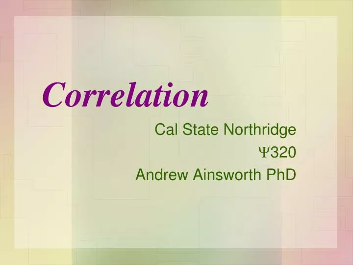 cal state northridge 320 andrew ainsworth phd