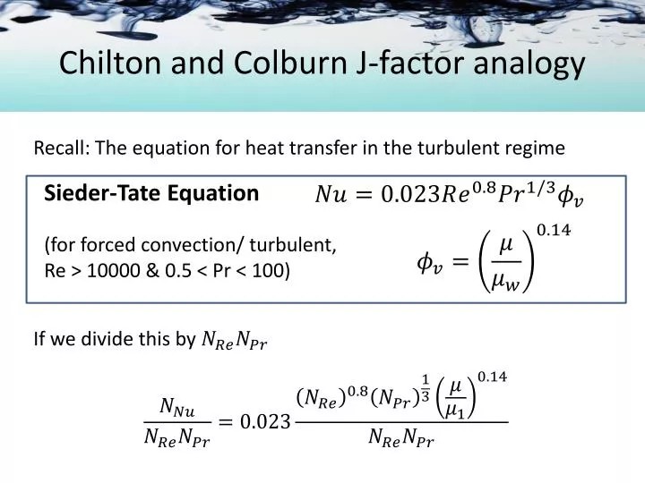 chilton and colburn j factor analogy