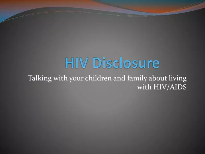 hiv disclosure