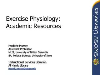 Exercise Physiology: Academic Resources