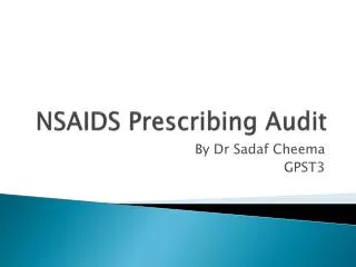 NSAIDS Prescribing Audit