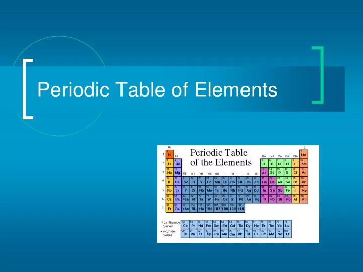 periodic table of elements