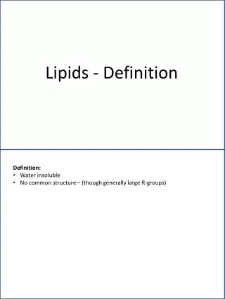 Lipids - Definition