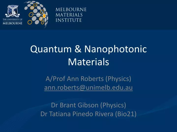 quantum nanophotonic materials