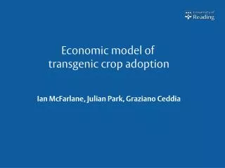 Economic model of transgenic crop adoption