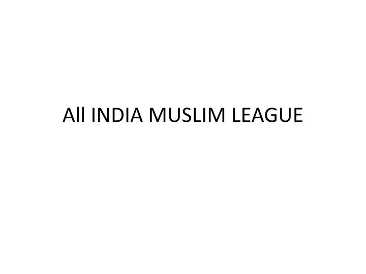 all india muslim league