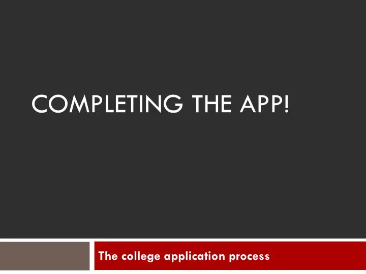completing the app