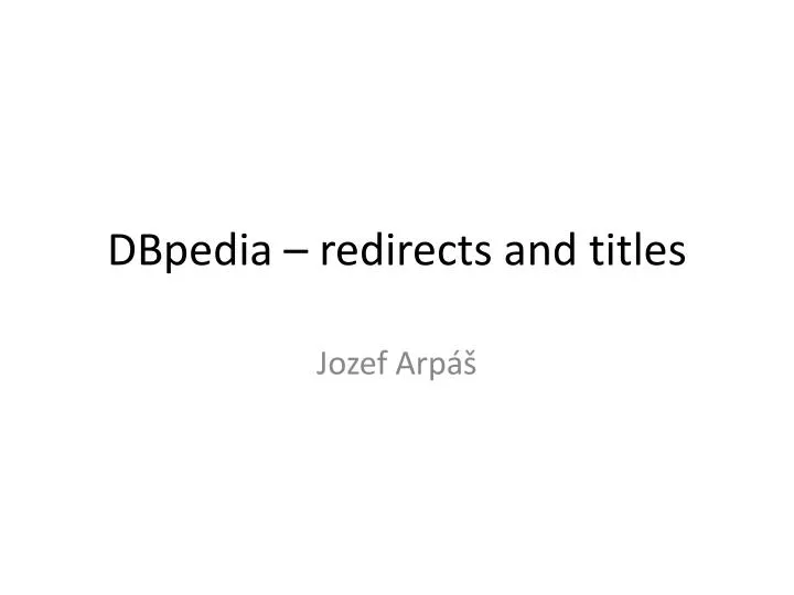 dbpedia redirects and titles