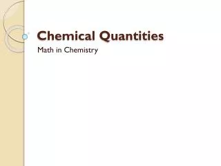 chemical quantities