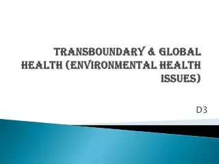 transboundary global health environmental health issues