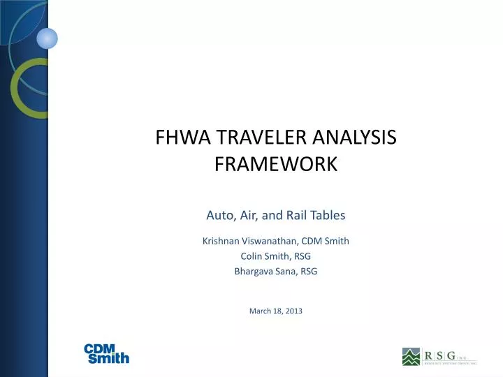 fhwa traveler analysis framework