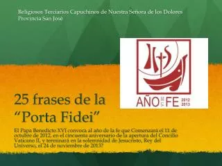 25 frases de la porta fidei