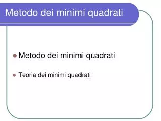 metodo dei minimi quadrati