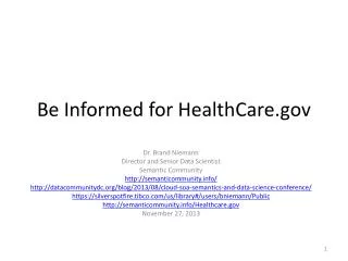 Be Informed for HealthCare