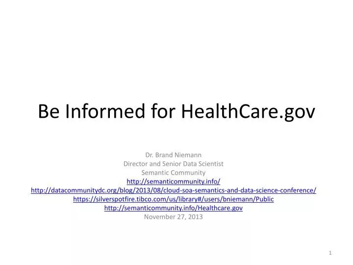 be informed for healthcare gov