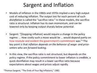Sargent and Inflation