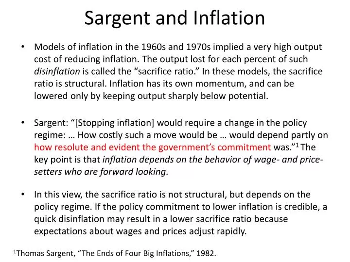 sargent and inflation