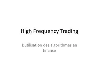 high frequency trading