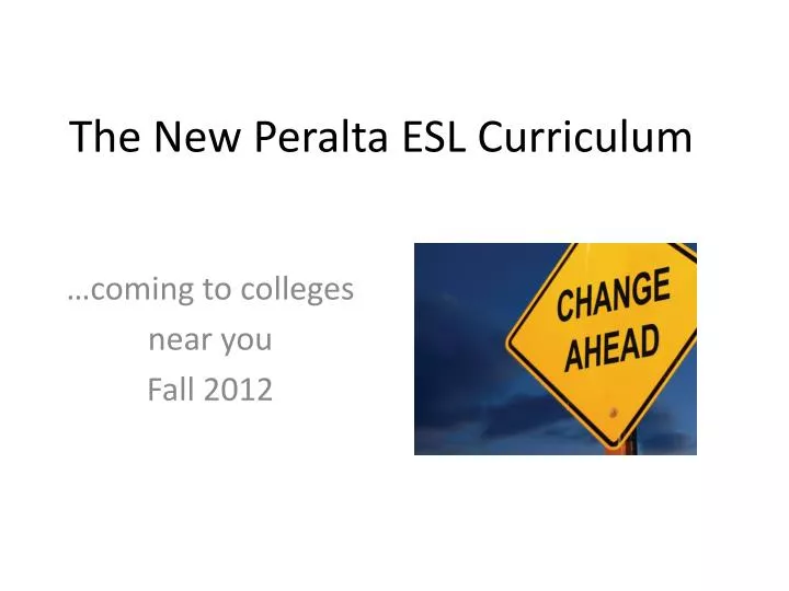 the new peralta esl curriculum