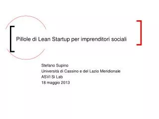 Pillole di Lean Startup per imprenditori sociali