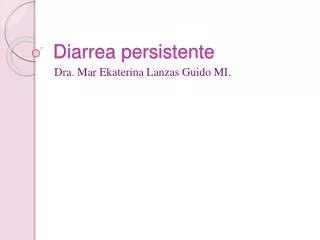 diarrea persistente