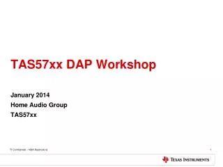 TAS57xx DAP Workshop