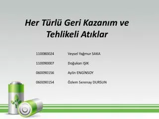 her t rl geri kazan m ve tehlikeli at klar