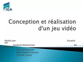 conception et r alisation d un jeu vid o