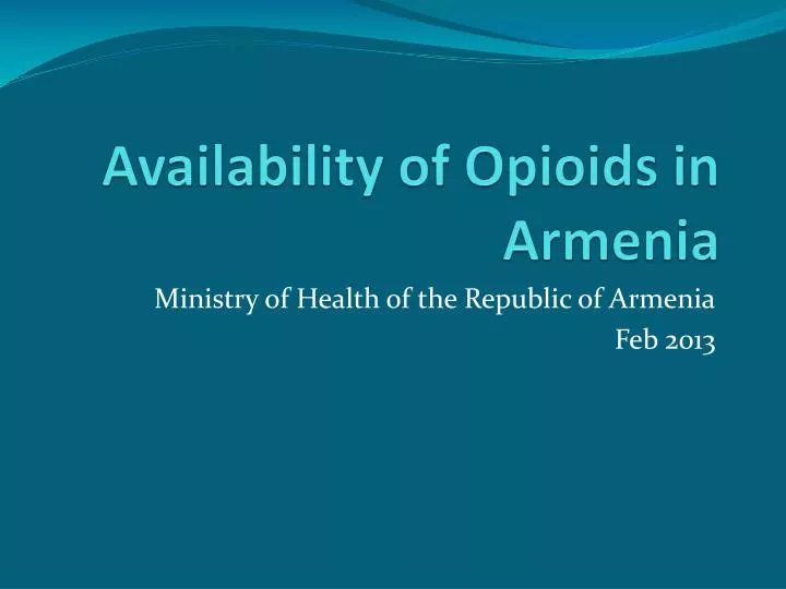 availability of opioids in armenia