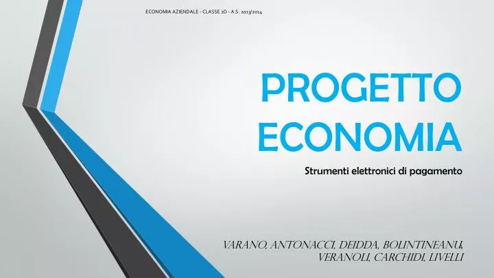 progetto economia