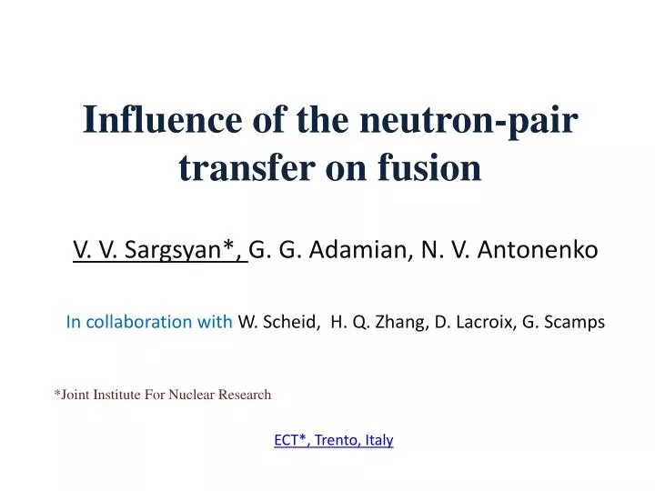 influence of the neutron pair transfer on fusion