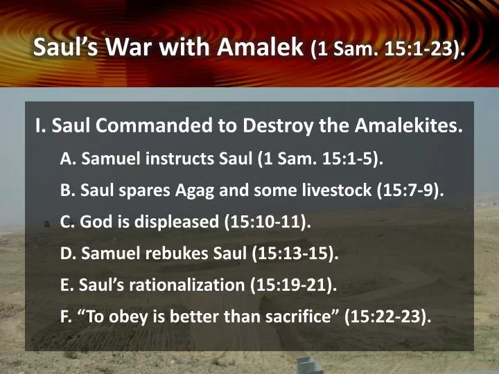 saul s war with amalek 1 sam 15 1 23