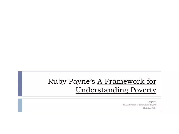 ruby payne s a framework for understanding poverty