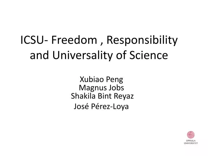 icsu freedom responsibility and universality of science
