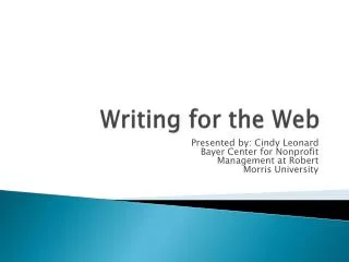 Writing for the Web