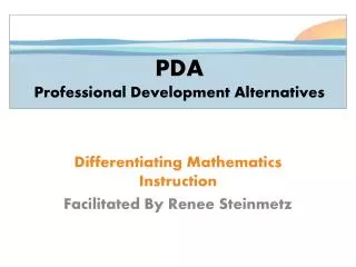 PDA Professional Development Alternatives
